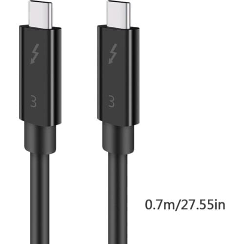 Thunderbolt 3 Cable Supports 100W Fast Charging 2.3Ft 40Gbps Data Transfer 5A/20V Power Delivery Male to Male T84C