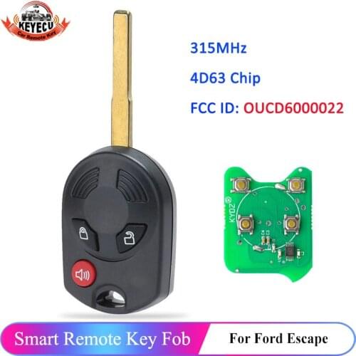 KEYECU 3 BUTTON Replacement Remote Head Key 315MHz for Ford Escape Transit OUC6000022 3PCS/Lot