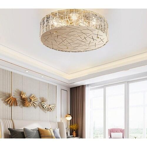 Art deco glass ceiling lights modern Led plafondlamp gold living room decoration bedroom lamp