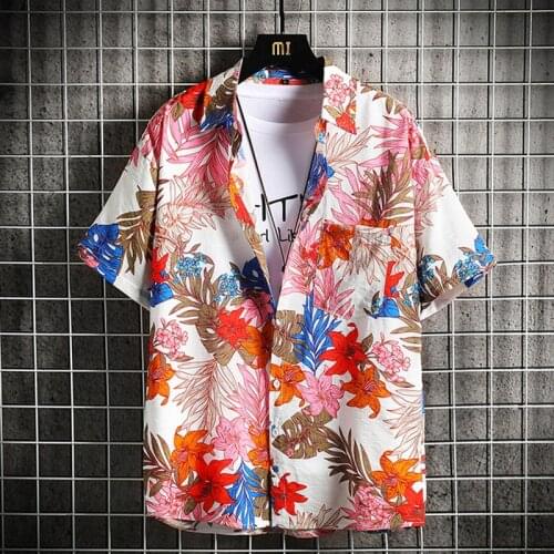 Fashion Mens Short Sleeve Hot Sale Summer New Mens Clothing European American Retro Trend Shirt Cardigan Mens Short Sleeve Shi