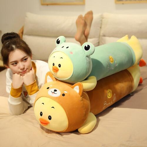 New Huggable Soft Animal Cartoon Pillow Cushion Cute Duck Fox Frog Rabbit Plush Toy Stuffed Cushion Lovely Kids Birthday Gift