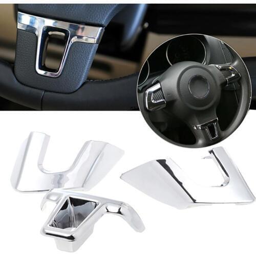 3Pcs/Set Car Steering Wheel Trim Cover Decor for V-W Golf6 MK6 Po-lo Bora Jett-a Car Accessories Interior