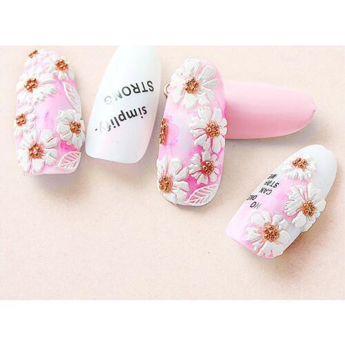 5D Acrylic Engraved nail art sticker white Various shapes flowers Template Decals Tool DIY Nail Decoration Tools Z0134