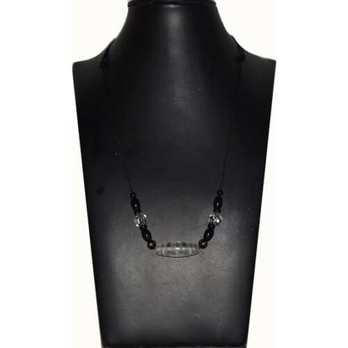 Pure natural white crystal necklace Tibetan 15 eyes amulet carved Dzi beads short necklace 925 silver buckle Free Shipping