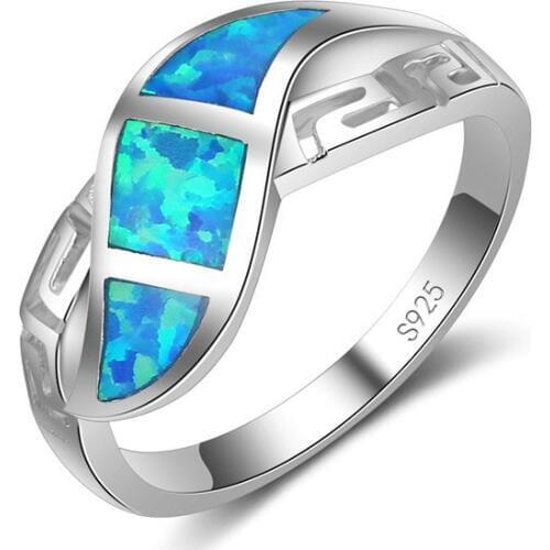 New Design Corss Wave Shape Mosaic Special Opal Crystal Ring Real 925 Sterling Silver Jewelry Accessory Lady Women Ring
