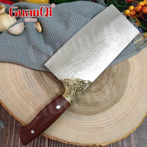 8 Inch Cleaver Knife Handmade Forged Traditional Kitchen Knife Bone-cutting Knife Stainless 5CR15MOV Steel Butcher Knife Cooking