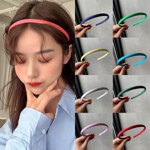 Frosted Plastic Headbands Woman Thin Headband Resin Bezel Hairband Candy Colors Girls Solid Hair Hoop Hair Accessories Headwear
