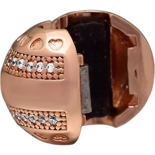 Fits For Pandora Charms Bracelets Signature Hearts Rose Clip Beads 100% 925 Sterling-Silver-Jewelry Free Shipping