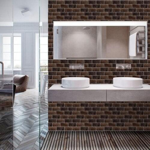 Rectangular Antique Self-adhesive Brick Pattern Wall Tiles Waterproof Self-adhesive DIY Kitchen Bathroom Home 3D Stickers