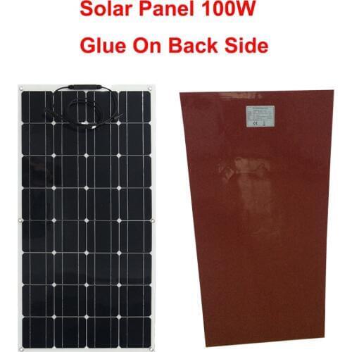 Top Selling Solar Panel 100W Double Sided Adhesive Tape factory retail price flexible solar panel 12V solar batte
