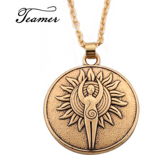 Teamer Jewelry Antique / Rope/link Chain Ancient Greece Astarte Fertility Goddess Wicca Necklace Best gift for Easter