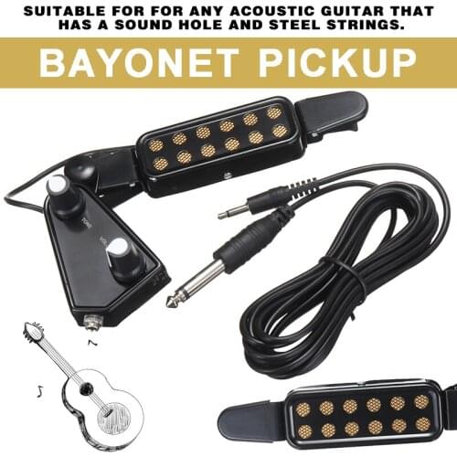 12 Hole Guitar Acoustic Soundhole Pickup Amplifier Professional Pickup Microphone Speaker Suitable for Any Acoustic Guitar