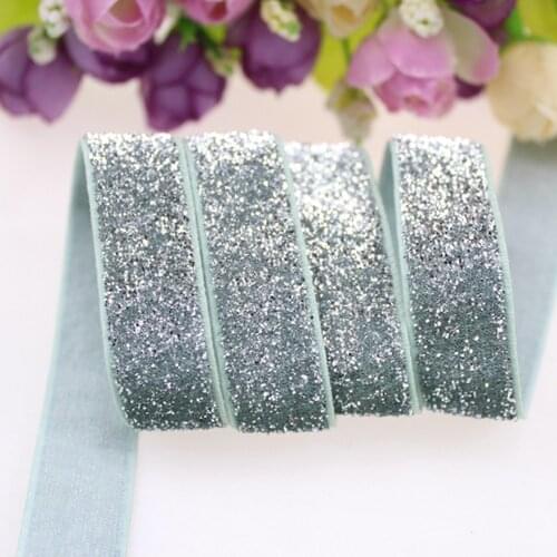 5/8" frosted glitter elastic B-1 silver for accessaries, 150yards/roll