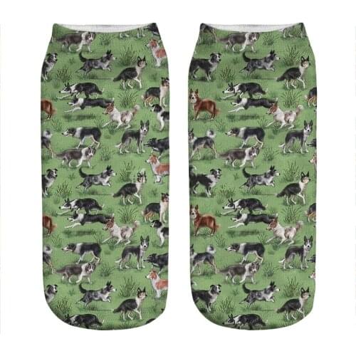 2021 Womens socks kawaii The Border Collie Printed Socks Woman harajuku Happy Funny Novelty cute girl gift Socks for women