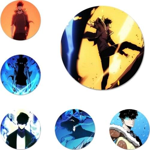 Solo Leveling Sung Jin Icons Pins Badge Decoration Brooches Metal Badges For Clothes Backpack Decoration 58mm