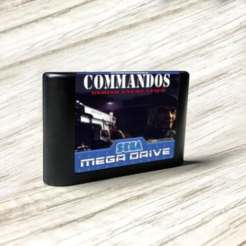 Commandos (Russian) - EUR Label Flashkit MD Electroless Gold PCB Card for Sega Genesis Megadrive Video Game Console