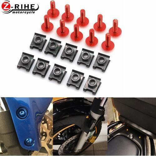 10PCS Fairing Body Work Bolts Spire Speed Fastener Clip Screw Spring Nuts For Honda VFR NC 700 750 800 1200 F VFR750 vfr800