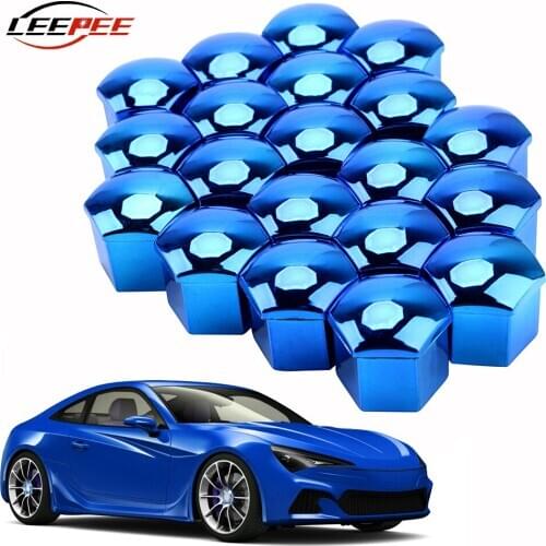20pcs 19mm Dia. Car Tire Wheel Nut Caps Hub Screw Bolt Protector Covers Anti Rust Dustproof Auto Accessories Exterior Decoration