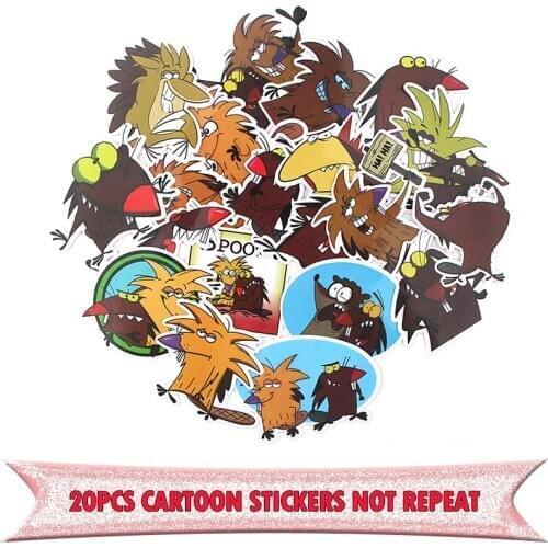 E0727 20pcs Cartoon Beaver Stickers For Snowboard Laptop Luggage Fridge Car- Styling Vinyl Decal Home Decor Stickers