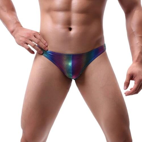 2021 New Sexy Underwear Thin Bikini Briefs Rainbow Mens Breathable Briefs Casual Breathable Low Waist Sexy Briefs