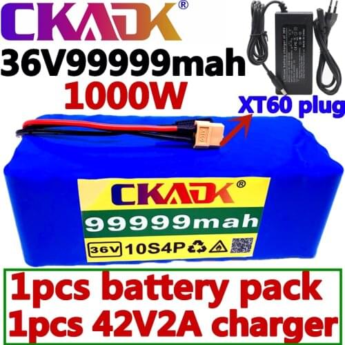 2021 Original 36V battery 10S4P 99999mah battery pack 1000W high power battery 42V99999mah Ebike electric bike BMS+42V2A Charger