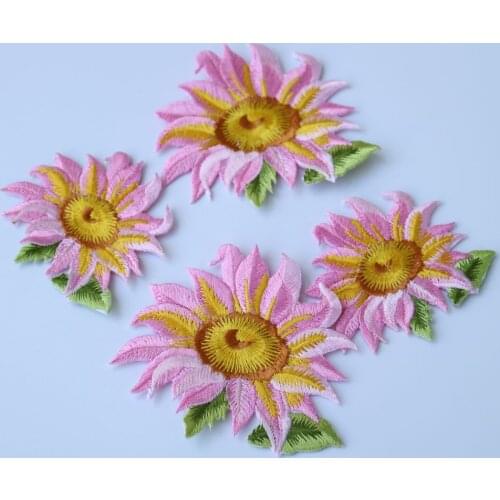 3pc/set Fashion Embroidery Flower patches for clothes Iron on parches appliques for clothing sunflower badge parches para ropa
