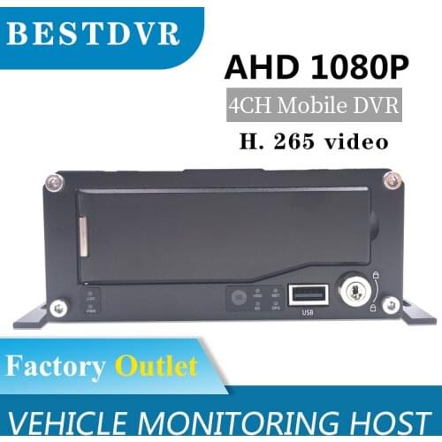 4CH hard disk video recorder ahd 1080p h.265 wide voltage mobile DVR built in super capacitor + G-sensor spot wholesale