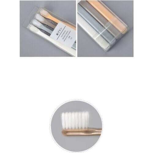 4Pcs/Set Japanese Family Small Head Toothbrush Soft Nylon Bristles Plain Solid Color Handle Oral Care Clean Tool Portable Random