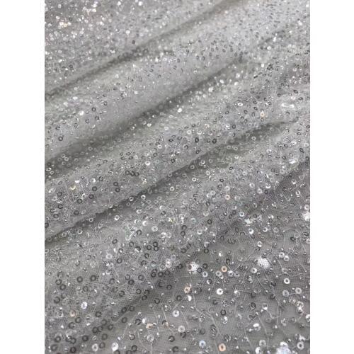 5yards/bag Embroidery dense sequins fashion versatile style fabric used in wedding dress design XX519