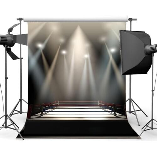 Boxing Backdrops Boxing Ring Backdrop Interior Stadium Stage Lights Dark Athletic Sports Gymnasium Photography Background