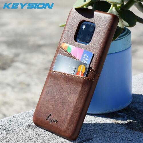 KEYSION Phone Case For Huawei Mate 20 Pro Leather Luxury Vintage Wallet Card Slots Back Cover High end case for Huawei Mate 20