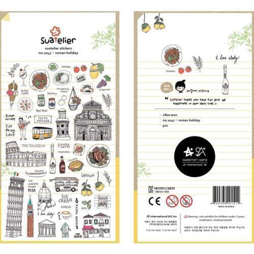 Retro Style Rome Vacations Decorative Sticker Diary Album Label Sticker DIY Scrapbooking Stationery Stickers Escolar