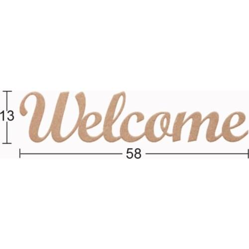 DS116 Decorative Wall Decoration Welcome, Unpainted Mdf Trim