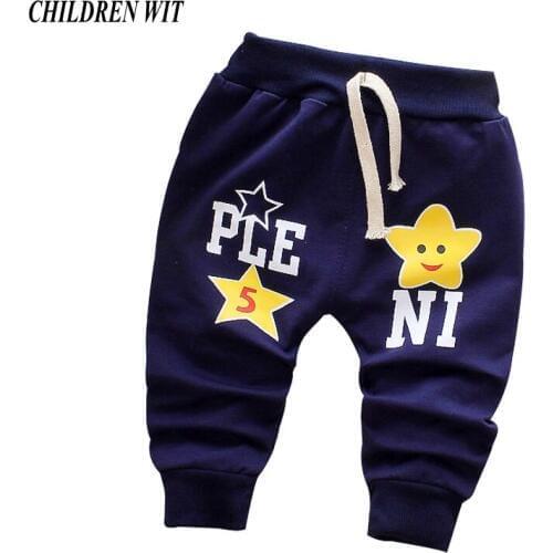 CHILDREN WIT Spring & Autumn Cotton Baby Pants Casual Cute Star Baby Boys Girls Harem Pants For 0-3 Year Kids Pants