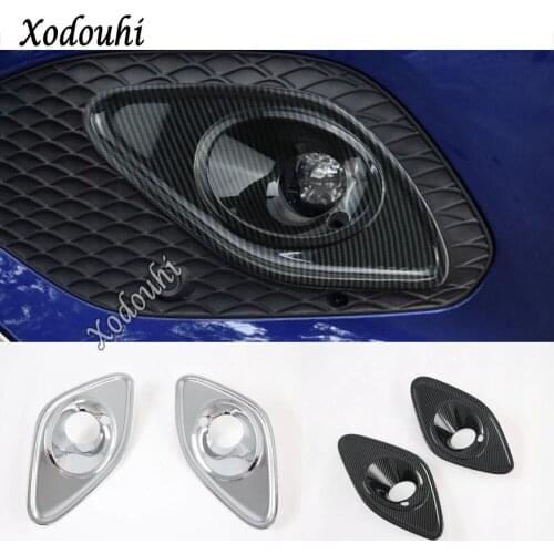 For Mercedes Benz GLA 2020 2021 Car Body Cover Front Fog Light Lamp Detector Frame Stick Styling Trim Parts 2pcs