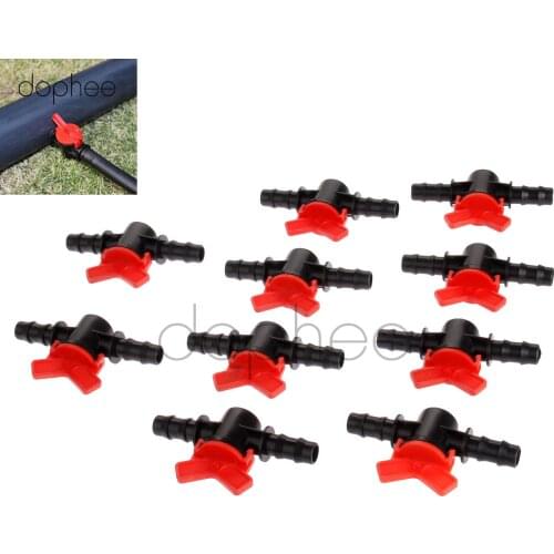 Dophee 10pcs Convenient Switch Coupling Valve Barbed Slotted Plastic Irrigation Garden Irrigation Water Hose