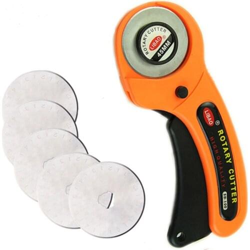 LeatherCraft 45mm Rotary Cutter Leather Cutting Tool Fabric Cutter Circular Blade DIY Patchwork Sewing Quilting Fit Olfa Cut