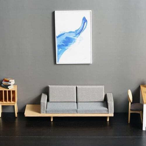 1/12 Mini Simulation Dollhouse Fraxinus Mandshurica Sofa Ob11 Miniature Decoration Furniture I3Q9