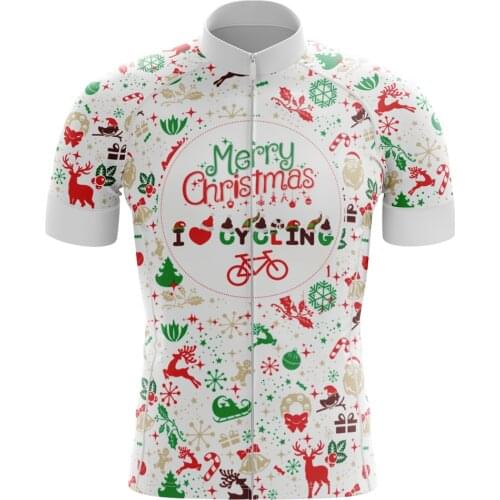 HIRBGOD 2020 New Christmas White Cycling Jersey Moisture Wicking Short Sleeve Bike Shirt Quick Dry Summer Riding Wear,TYZ351-01