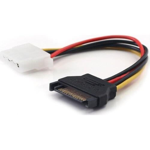 New 15 Pin Connector SATA Male To Molex IDE 4 Female Adapter Extension Power Cable Computer Wire