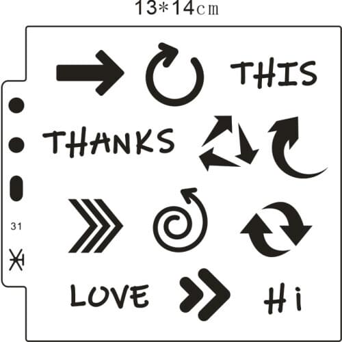 Staff 13*14cm scrapbook stencils spray plastic mold shield DIY cake hollow Embellishment printing lace ruler child toys