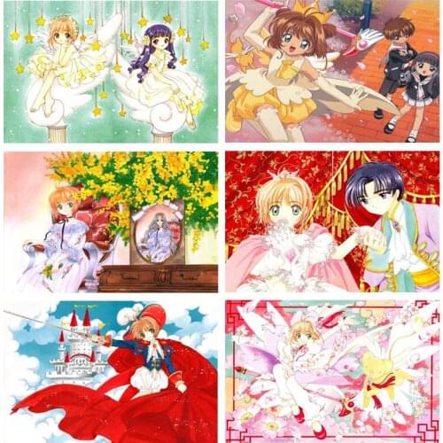 Full Square Diy Diamond Painting Japan Cardcaptor Sakura Anime Pattern Girls Pure Handmade Rhinestone Embroidery Canvas Poster