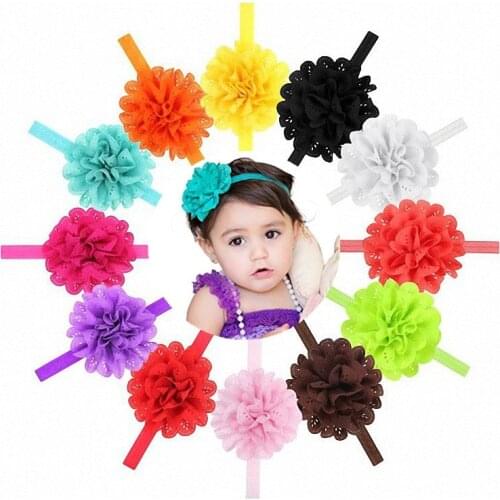 Hot Small Girl Chiffon Flower Headband Accessories Newborn Girls Flower Bow Girl Headbands Headband Headwear