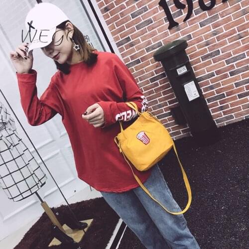 Drop Shipping Bucket Japan Original custom single shoulder harajuku canvas bag zipper simple casual large capacity shopping bag