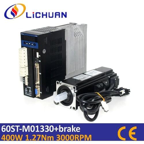 High performance 400w AC servo motor and driver kit 60ST-M01330 1.27Nm servomotor system with brake replace leadshine servo
