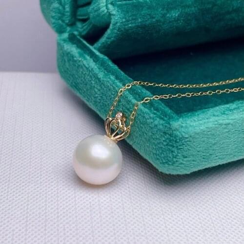 Shilovem 18k yellow gold real Natural pearls pendants fine Jewelry women trendy no necklace party new gift plant mymz10-116665zz