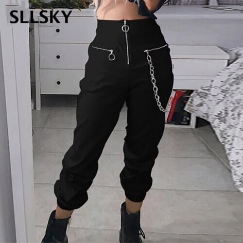 SLLSKY Women's Trousers Harem Pants