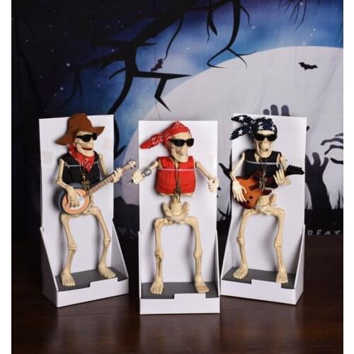 Sounding Cowboy Skull Halloween Table Decoration Electric Ghost Festival Party Theme Props Decoration Electric Toys