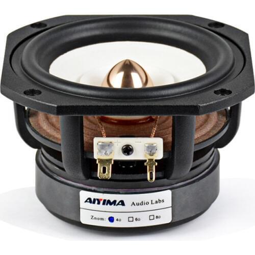 AIYIMA 1PC 30W 4Inch HIFI Treble Mediant Bass Loudspeaker Desktop Bookshelf Audio Speakers Full Range Speaker 4Ohm 8Ohm