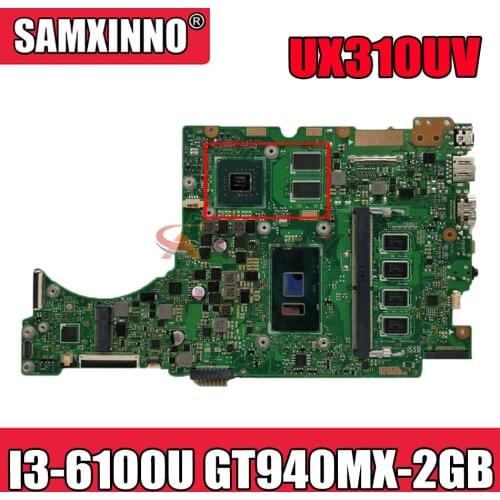 Akemy UX310UV Laptop motherboard for ASUS UX410UQ (14 inch) UX410U UX310U original mainboard 4GB-RAM I3-6100U GT940MX-2GB